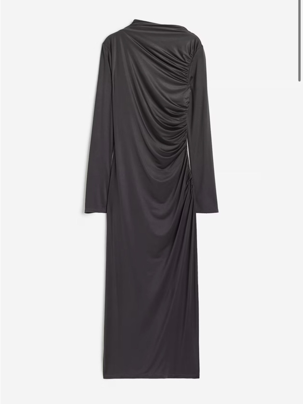 Elegant Gray Long Sleeve Women's Dress